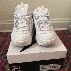 Brand New White Fila Disruptor